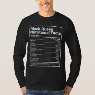 Black Queen Nutrition Facts Proud Black History Mo T-shirt
