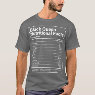 Black Queen Nutrition Facts Proud Black History Mo T-shirt