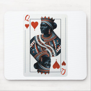 Black Queen of Hearts kaartspel Proud Black W Muismat