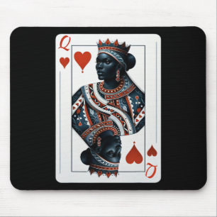 Black Queen of Hearts kaartspel Proud Black W Muismat