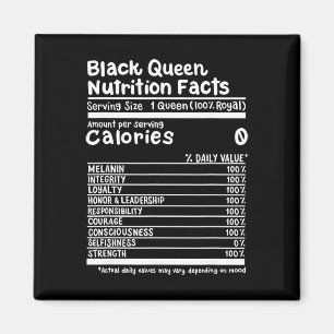 Black Queen Voedingsfeiten Melanin Trots Zwart Hoo Magneet
