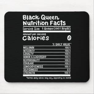 Black Queen Voedingsfeiten Melanin Trots Zwarte Hi Muismat