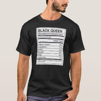 Black Queen Voedingsinformatie Feiten Melanine T-shirt