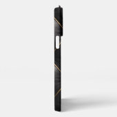 Black Quilted Leather & Gold Studs Phone Case iPhone Hoesje (Rechterkant)