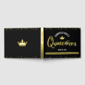 Black Quinceañera Couronne Script Bold Real Gold F (Complet)