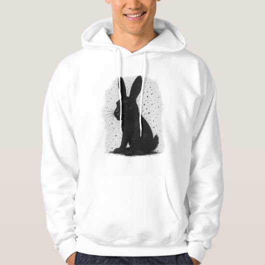 Black rabbit hoodie (Voorkant)