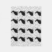 Black Rabbit Silhouette Easter Bunny Fleece Deken (Voorkant)