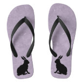 Black Rabbit Silhouette Easter Bunny Teenslippers (Voetbed)