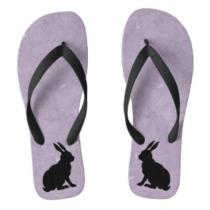 Black Rabbit Silhouette Easter Bunny Teenslippers