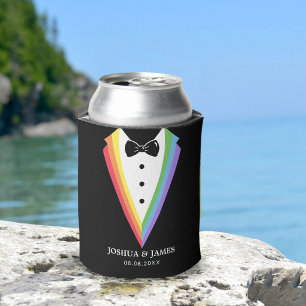 Black Rainbow Gepersonaliseerde Groomsmen Gay Prid Blikjeskoeler