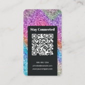 Black & Rainbow Glitter Instagram Kapper Visitekaartje (Achterkant)