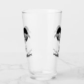 Black Ram met Twisted Horns Silhouette Monogram Glas (Links)