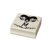 Black Ram met Twisted Horns Silhouette Monogram Rubberstempel (Stempel)