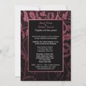 Black & Raspberry Damask Photo Invitation (Dos)