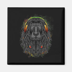 Black Rasta Lion met dreads - Show uw trots Magneet