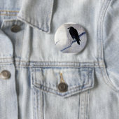Black Raven Bird Ronde Button 5,7 Cm (In situ)