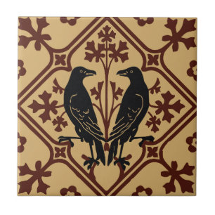 Black Raven Ceramic Tile Tegeltje
