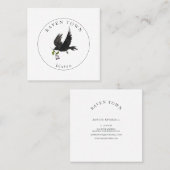 Black Raven Crow Square Visitekaartje (Voorkant / Achterkant)