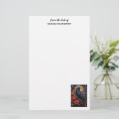 Black Raven Dark Gothic Briefpapier (Staand voorkant)