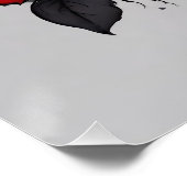 Black Raven en Red Roses Perfect Poster (Hoek)