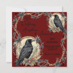Black Raven Gothic bruiloft Kaart
