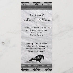 Black Raven Gothic Frame Wedding Programme