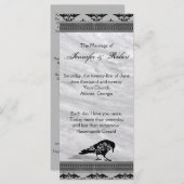 Black Raven Gothic Frame Wedding Programme (Devant / Derrière)