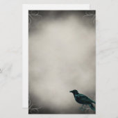 Black Raven Gothic Stationery Briefpapier (Voorkant / Achterkant)