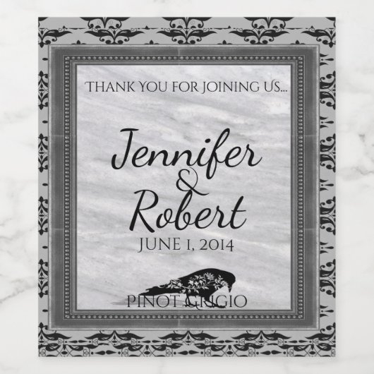 Black Raven Gothique Frame Mariage Étiquette de vi (Étiquettes simples)