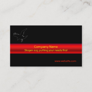Black Raven Logo met rode metalen effectsband Visitekaartje