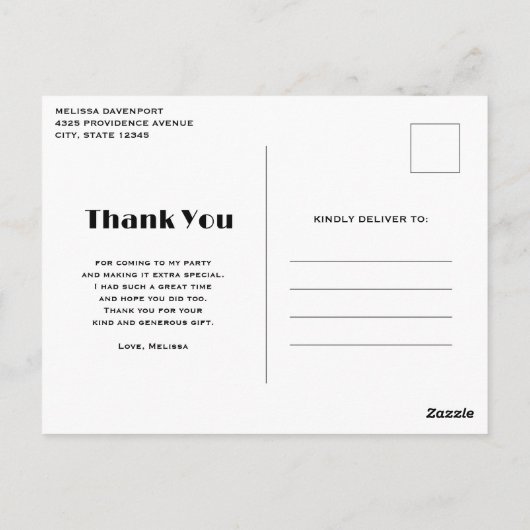 Black Raven met bloemen Gothic Design Dank u Briefkaart (Achterkant)