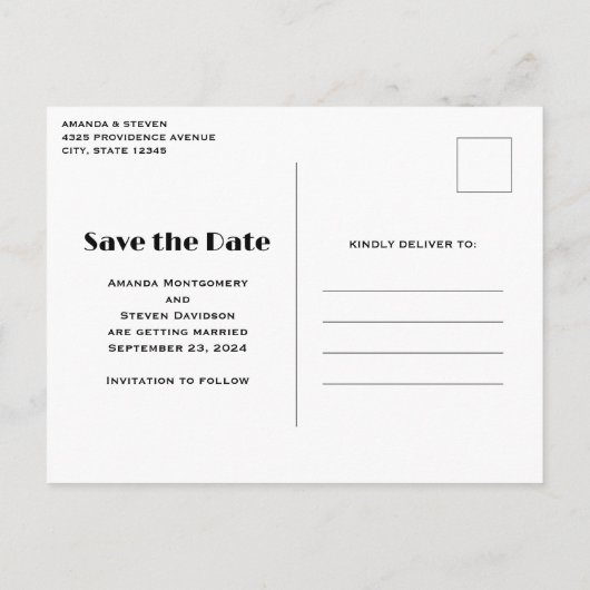 Black Raven met bloemen Gothic Save the Date Uitnodiging Briefkaart (Achterkant)
