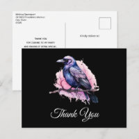 Black Raven op een Branch Illustratie Dank U