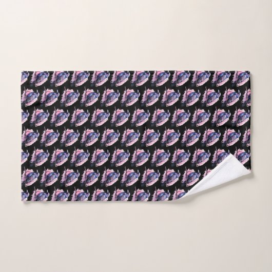 Black Raven op een Branch Pattern Bad Handdoek (Handdoek)