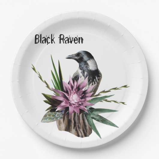 Black Raven Papieren Bordje (Voorkant)