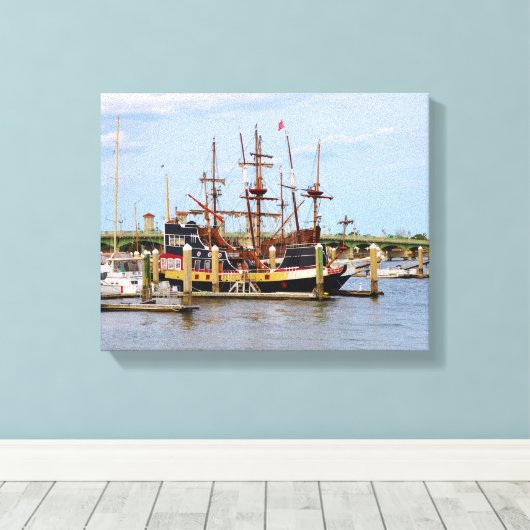 Black Raven Pirate Ship Wrapped Canvas (Insitu (Houten vloer))