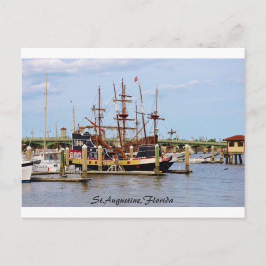 Black Raven Ship St. Augustine, Briefkaart van Flo (Voorkant)