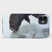 Black Raven & White Wolf Wildlife Fantasy Case-Mate iPhone Case (Achterkant (horizontaal))