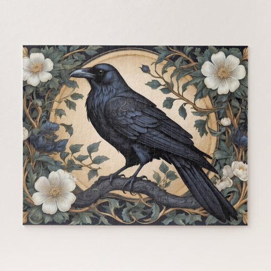Black Raven William Morris geïnspireerd Legpuzzel (Horizontaal)