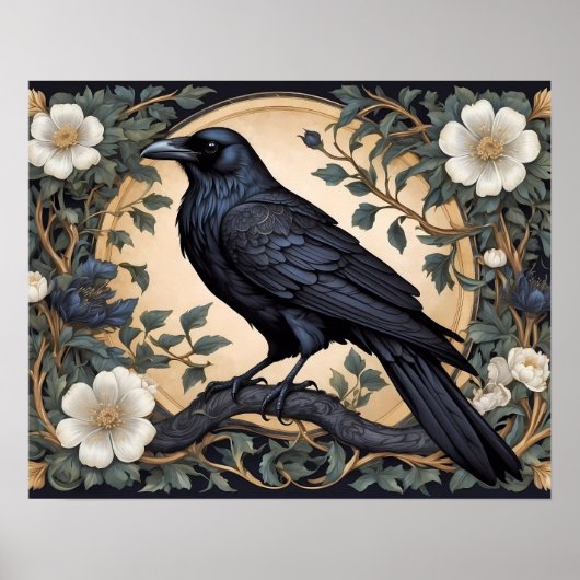 Black Raven William Morris geïnspireerd Poster (Voorkant)