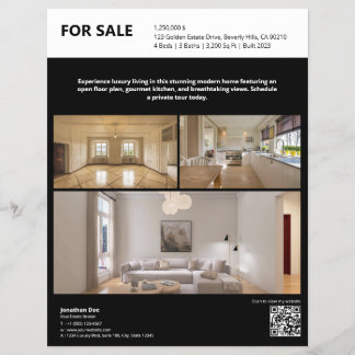 Black Real Estate Property Listing Flyer