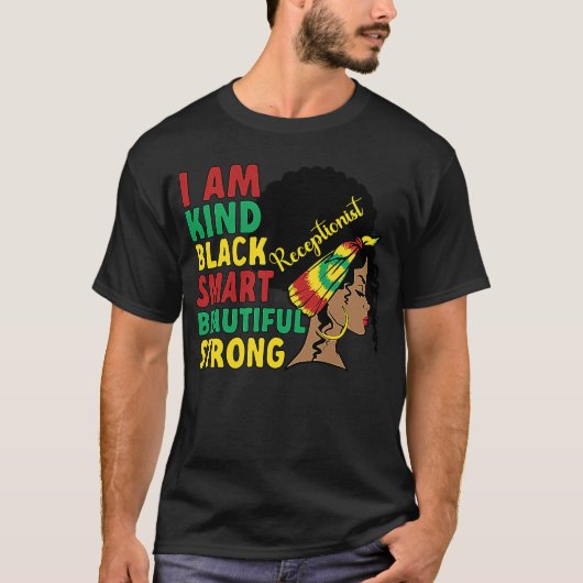 Black Receptionist African American Reception T-shirt (Voorkant)