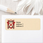 Black Red Abstract Design Flowers Butterflies Etiket (Insitu)