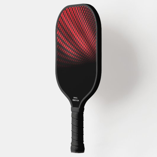 Black Red Abstract Halftone aangepaste tekstnaam P Pickleball Paddle (Links)