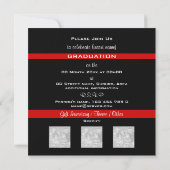Black red afstuderen damask sjabloon PERSONALIZE Kaart (Achterkant)