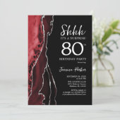 Black Red Agate Surprise 80ste verjaardag Kaart (Staand voorkant)