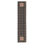 Black Red and yellow Tartan Monogram  Korte Tafelloper (Voorkant)