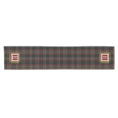 Black Red and yellow Tartan Monogram  Korte Tafelloper (Horizontaal)
