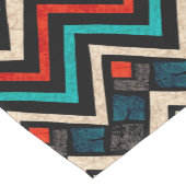 Black Red Blauwgroen Beige Aztec Pattern Korte Tafelloper (Hoek)