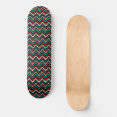 Black Red Blauwgroen Beige Aztec Pattern Skateboard (Voorkant)